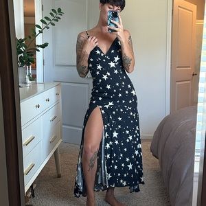 Farm Rio Star maxi dress with slit